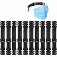 thumbnail image 1 of Clips para máscara, extensión de cable ajustable para aliviar la presión y el dolor de oído para adultos y niños, negro, paquete de 10, 1 of 5