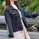 thumbnail image 5 of Chaqueta de Mezclilla de Un Solo Pecho Con Perla Delgada Informal de Moda Para Mujer, Abrigo Corto Odeerbi ODB-6, 5 of 9
