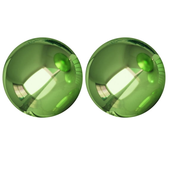 Moluckfu 2Pcs Green Stainless Steel Gazing Mirror Balls Outdoor Garden Decorative Globes