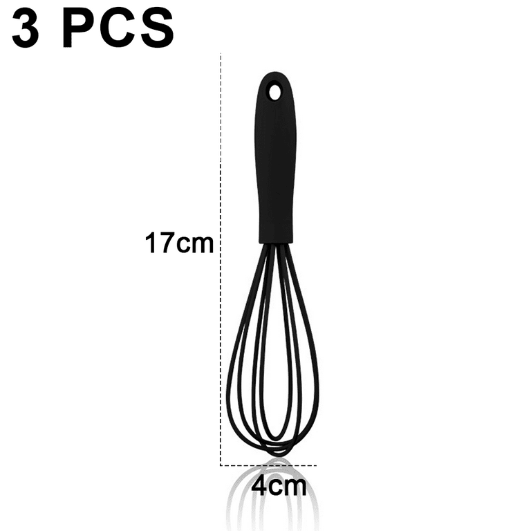 TEEVEA Silicone Whisk,Kitchen Silicone Whisks for Cooking Non  Scratch,Wisking Tool Metal Wire Stainless Steel Whisk Egg Bread Silicone  Wisk,Small Mini
