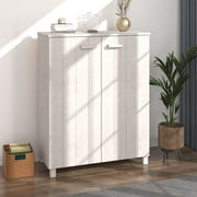 Shoe Cabinet HAMAR White 33.5x15.7x42.5 Solid Wood Pine