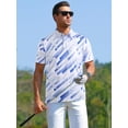 thumbnail image 5 of APTRO Mens Golf Shirt Hawaiian Polo Shirt Short Sleeve Dry Fit Performance Moisture Wicking Collared Polo Shirt White Blue 047 L, 5 of 7