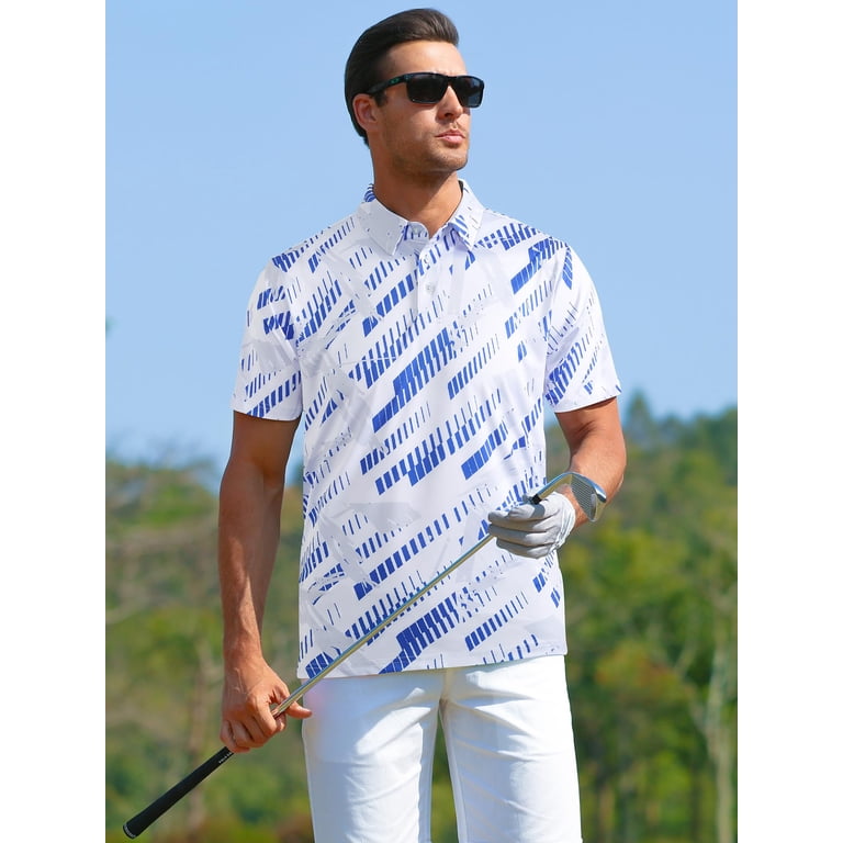 APTRO Men's Golf Polo Shirt Stripe Print photo 6
