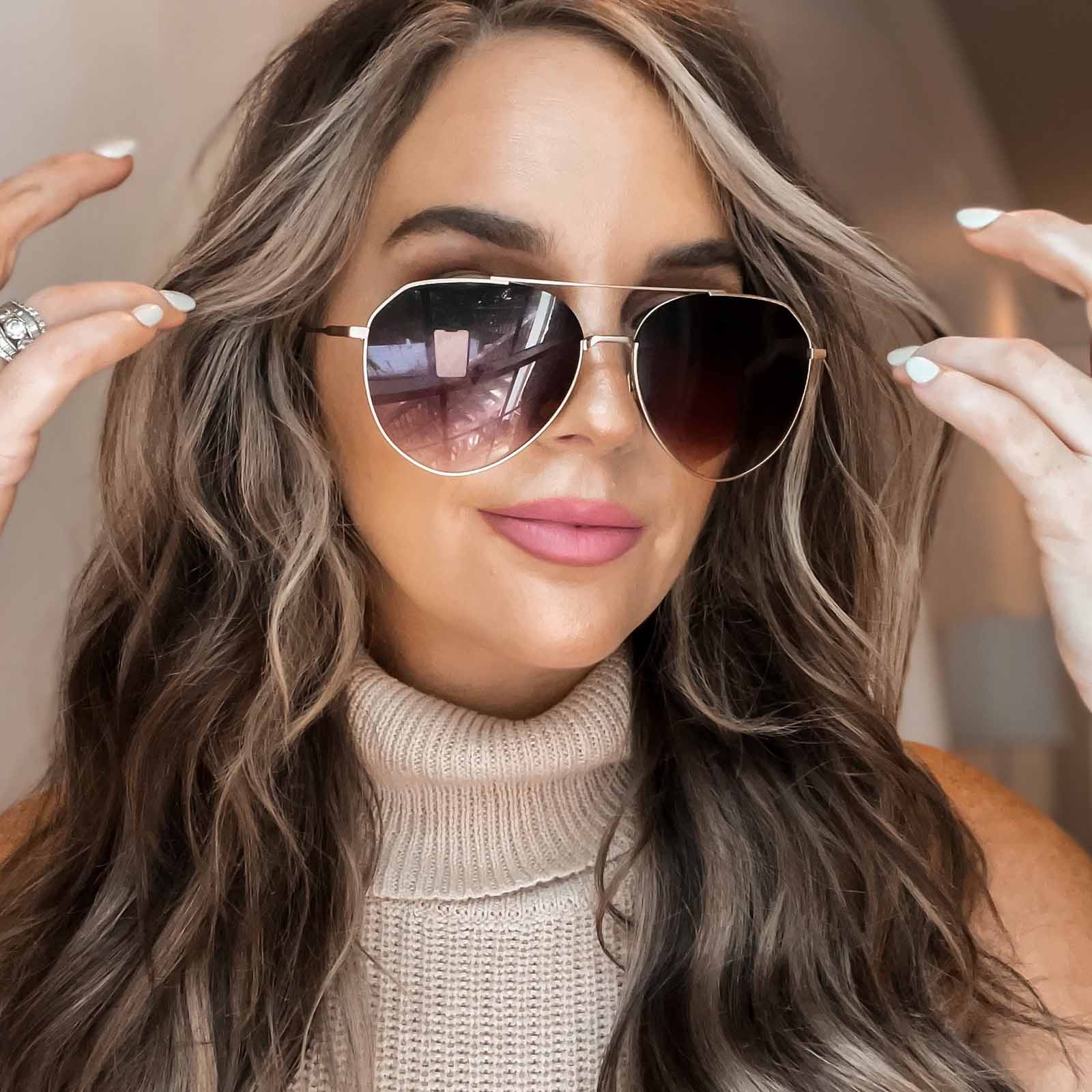 Diff Dash DIFF Eyewear Dash Brushed Gold Coffee Gradient Sunglasses | atelier ...