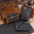 thumbnail image 3 of Bolso de cuero genuino desmontable para hombre, con ranuras para múltiples tarjetas, tarjetero, pinzas para billetes, monedero pequeño, 1 pieza, color café, 3 of 5