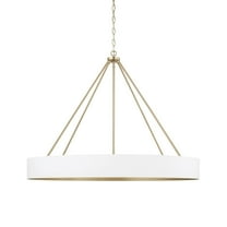 Capital Lighting 453061 Weller 6 Light 36" Wide Ring Chandelier - Matte Brass / White