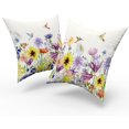 thumbnail image 2 of Spring Summer Pillow Covers 18×18 Inch Set of 2 Hummingbird Colorful Flowers Seasonal Decorative Indoor Throw Pillow Covers Cushion Cover for Home Decor Bedroom Living Room Couch Sofa Bed, 2 of 6