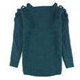 thumbnail image 2 of bar III Womens High-Low Knit Sweater, Blue, Small, 2 of 2