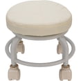 thumbnail image 1 of Tabouret Roulant Bas, Pouf Rond Beige en PU à Rembourrage Doux, Tabouret Bas Rotatif à 360 Degrés avec Roues, Tabouret de Garage Roulant / Chaise Roulante / Tabouret de Jardinage pour Maison, Bureau, Garage, Boutique, 1 of 5