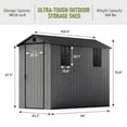 thumbnail image 6 of HOMALL 4x8ft Resin Shed for Outdoor Storage, Heavy-Duty Lockable Garden Tool Shed with Weather-Resistant Design, 6 of 7