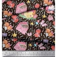 thumbnail image 2 of Soimoi Brown Cotton Duck Fabric Teddy Bear & Hearts Kids Fabric Prints By Yard 42 Inch Wide, 2 of 3