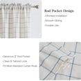 thumbnail image 3 of Buffalo Plaid Window Treatment Set,Light Filtering Curtain Woven Lines Pattern Drapes for Living Room and Bedroom, Semi Sheer Rod Pocket Modern Farmhouse Style 2 Panels 40"x84"x2,Beige&Blue, 3 of 7