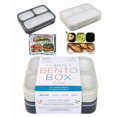 thumbnail image 1 of Bento Boxes for Adults | Bento-Box Lunch Set Containers for Meal Prep School or Work for Big Kids, Teens, Women, Men, 3 Compartments Japanese Style | Grey Black Large 2 Pack, 1 of 8