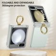 thumbnail image 7 of Compatible with Samsung Galaxy Flip 5 Case with Hinge Protection, Build-in Kickstand Ring Holder Anti-Scratches Hard PC Protective Shockproof Case for Samsung Galaxy Z Flip 5 - Clear, 7 of 7