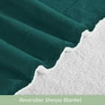 thumbnail image 4 of Elegant Comfort Soft, Reversible Sherpa Blanket, Flannel Fleece Throw for Couch and Bed, Warm and Plush Winter Blanket, Twin XL, Turquoise, 4 of 5