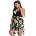 thumbnail image 5 of Women's Plus Size Swindress Floral Halter 2 Pieces Tankini Swimwear Swimsuits 2X-6X, 5 of 6