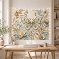 thumbnail image 5 of 3D Butterfly and Lotus Carvings on Aged Plaster in Earth Tones, Calming Boho for Nature Lovers, Sculptural Wall Art Decor, Housewarming Gift Tapestry Wall Hanging for Living Room and Bedroom, 5 of 7