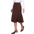 thumbnail image 4 of INSPIRE CHIC Fishtail Skirt for Women Panel High Waist Side Pockets Work Office Midi Skirts XS Dark Brown, 4 of 6