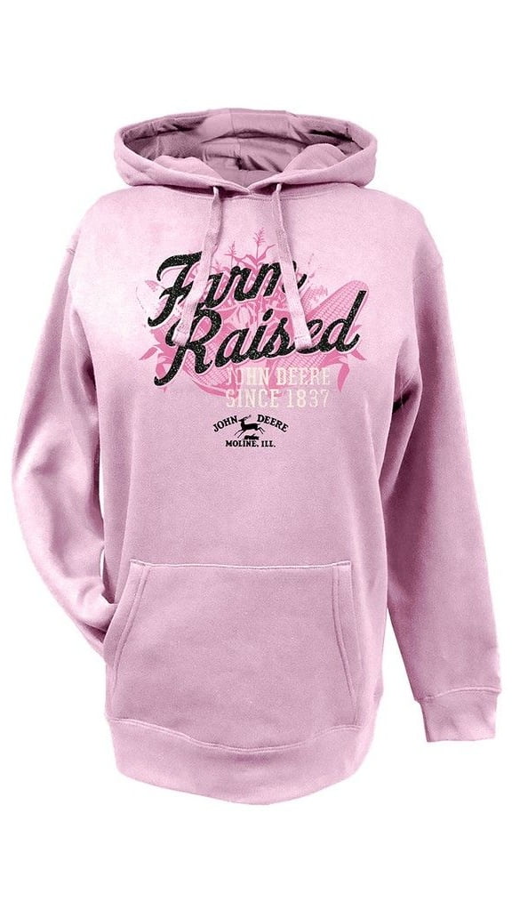 John Deere Western Sweatshirt Womens Farm Raised Hoodie Pink 23025380 -  Walmart.com