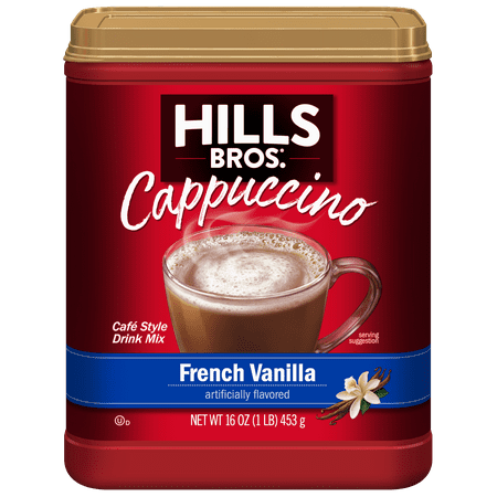 Hills Bros. Sugar-Free French Vanilla Cappuccino Instant Coffee Mix, 12 Ounce Canister
