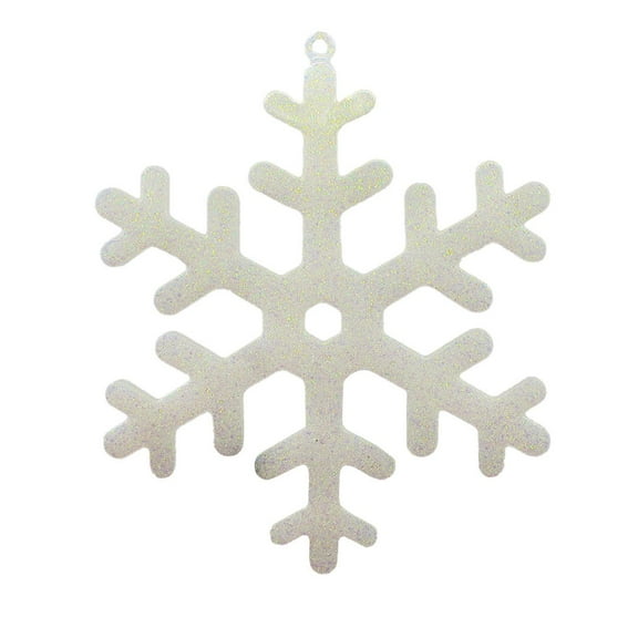 Glitter Snowflake Ornament, Iridescent White, 7-inch