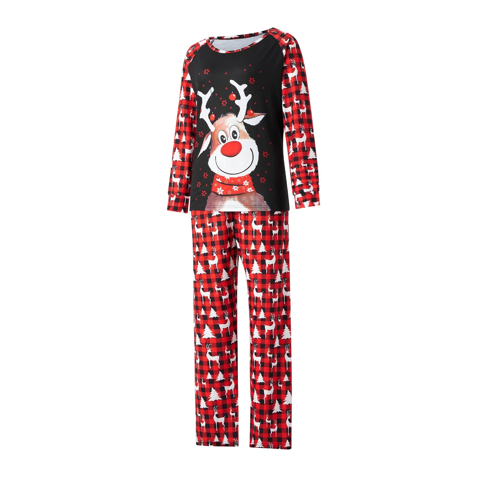 Matching Family Christmas Pajamas 2024 Long Sleeve Letter Print Top and