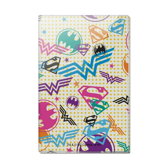 Justice League Colorful Logos Rectangle Acrylic Fridge Refrigerator Magnet