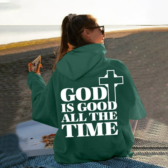 SIYUDAN Hoodies For Women Jesus Loves You Hoodie Letter Print Hoodies Oversized Womens Pullover Hoodie Fall Clothing Clothes Women