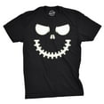 thumbnail image 1 of Mens Skeleton Zipper Pumpkin Face T Shirt Glow In The Dark Halloween Tee (Black) - M, 1 of 3