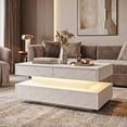 thumbnail image 3 of Manxile LED Coffee Table with 2 Storage Drawers, Modern White Coffee Table w/20 Colors LED Lights/APP Control, 3 of 7