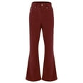 thumbnail image 2 of Fmbrln Womens Corduroy Pants Casual Button High Waist Work Pants Lounge Solid Straight Leg Pants with Pockets Brown 2XL, 2 of 4