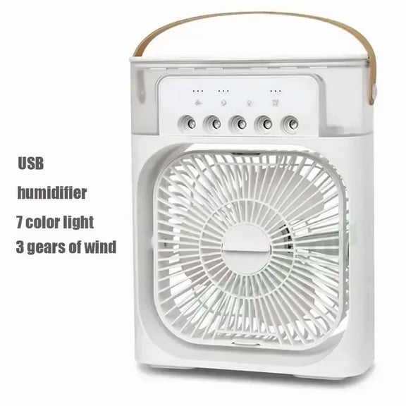 3-in-1 Portable Air Cooler Fan with Humidifier and LED Night Light, Small Desktop Cooling Fan for Home and Office Use