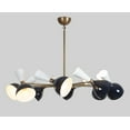 thumbnail image 3 of Stilnovo Style Eight Arm 16 Lights Shade Sputnik Chandelier Light Fixture Mid Century Brass Chandelier, 3 of 8