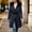 Dark Blue, variant on Women's Long Padded Coat Set, Faux Fur Collar Belted Outerwear, Warm Winter Suit with Pockets for Daily Wear