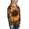 thumbnail image 3 of Haiem Sunflower Floral Butterfly Pattern Boys Hoodie, Youth Pullover Hooded Sweatshirt, Kangaroo Pocket Hoodie for Kids Girls -Medium, 3 of 6