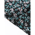 thumbnail image 6 of DARING DIVA Women's V Neck 3/4 Sleeves Vintage Casual Floral Shirts XS Black, 6 of 6