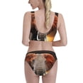 thumbnail image 3 of Daiia Elephant Sunset in Kenya printed 2 piece Swimsuit Bikinis for Women High Waisted Racerback Bathing Suits Summer Tummy Control Scoop Neck Swimwear-Large, 3 of 8