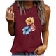 thumbnail image 1 of Camiseta holgada sin mangas con cuello redondo y estampado de flores informales de verano para mujer Pompotops  lopia994341, 1 of 5