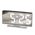 thumbnail image 2 of LED Alarm Clock Curved Surface Adjustable Light Table Decor USB Time Calendar High Definition for Bedroom Indoor Supplies Black/white light, 2 of 8