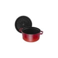 thumbnail image 3 of Staub 26cm Cast Iron Round Cocotte, Roasting Pan 5.2L, Dishwasher Safe, Cherry, 3 of 6