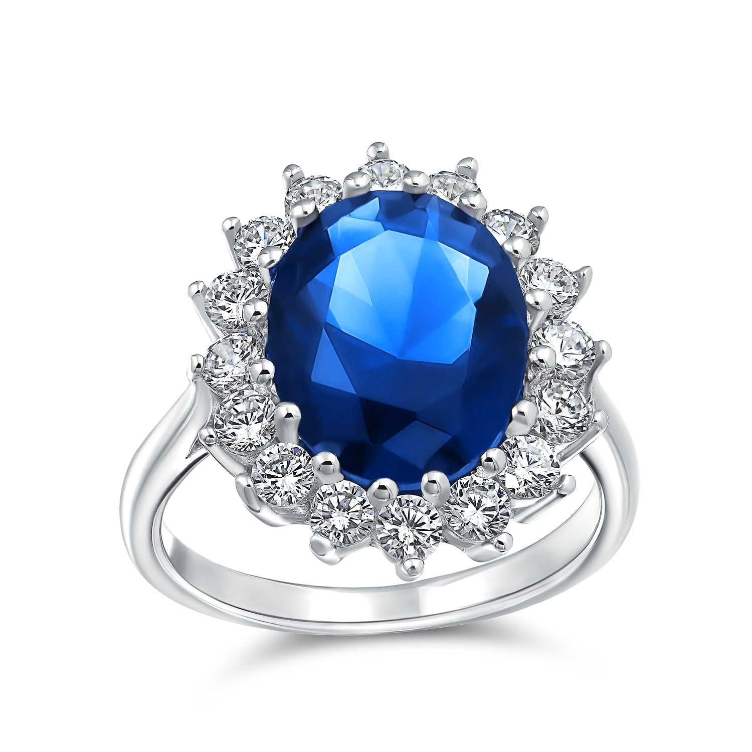 5CT Royal Blue Oval Cubic Zirconia Simulated Sapphire CZ Crown Halo Engagement for Women Thin Band Silver Plated Brass 5CT Royal Blue Oval Cubic Zirconia Simulated Sapphire CZ Crown Halo Engagement for Women Thin Band Silver Plated Brass