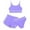 Purple3101, variant on Girls 3PCS Plain Swimsuit Wrap Bikini With Ruched Cover Up Skirt Set Beach Vacation Tropical Swimwear Beachwear, 11-12 Years