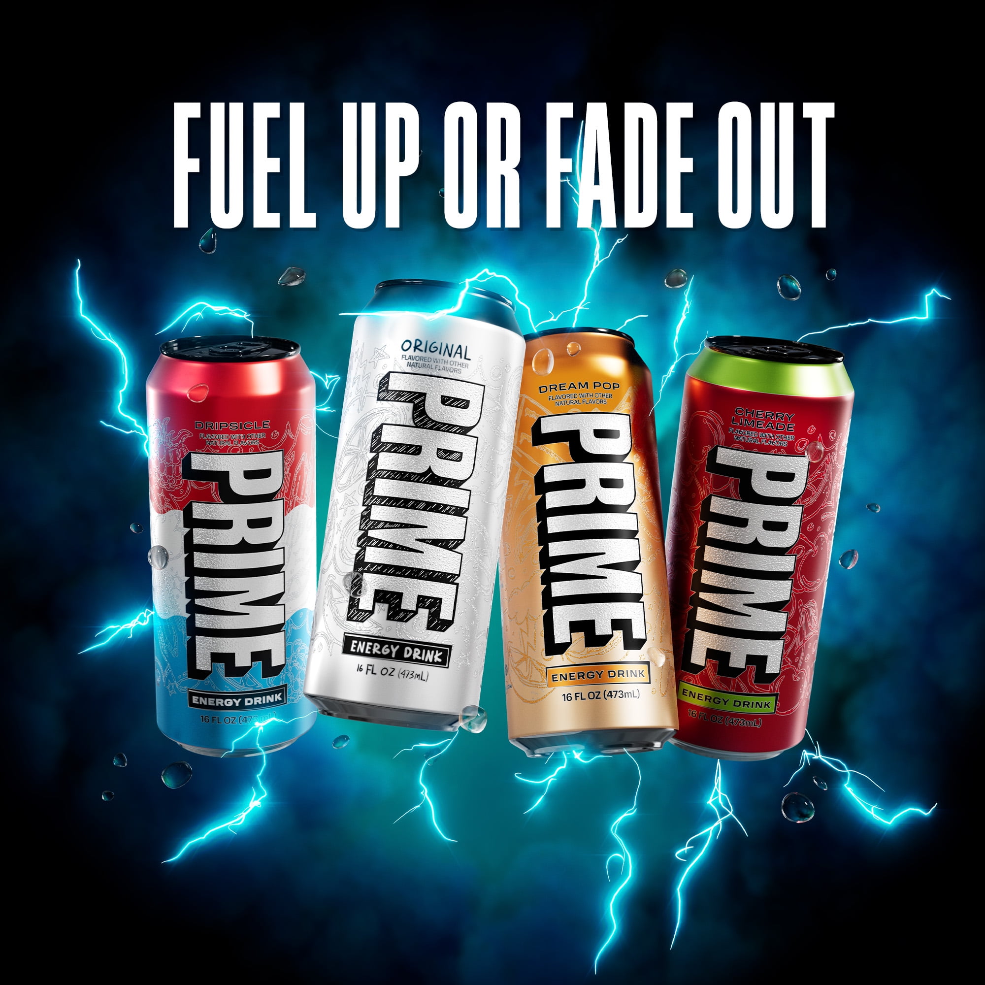 (5 pack) Prime Energy Sugar Free Energy Drink, Dripsicle 16oz Can