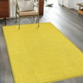 thumbnail image 4 of Yellow 2.7x5 Area Rugs, Farmhouse Burlap Solid Yellow Color Modern Linen Texture Non-Skid Rubber Backing Large Rectangle Rugs - Living Room Bedroom Home Office, Indoor Floor Mat Carpets Washable Rug, 4 of 9