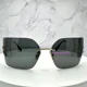 thumbnail image 2 of New MIU MIU Sunglasses Gold Rimless Wrap Square Oversized MIU MIU Logo Italy, 2 of 6
