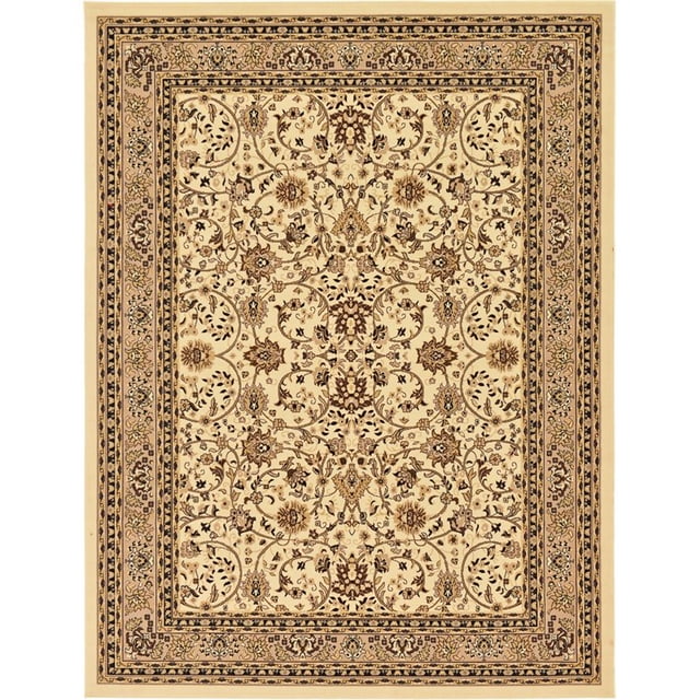Unique Loom Sialk Hill Persian Tapis Floral 9' x 12' Rectangle Ivoire/tan