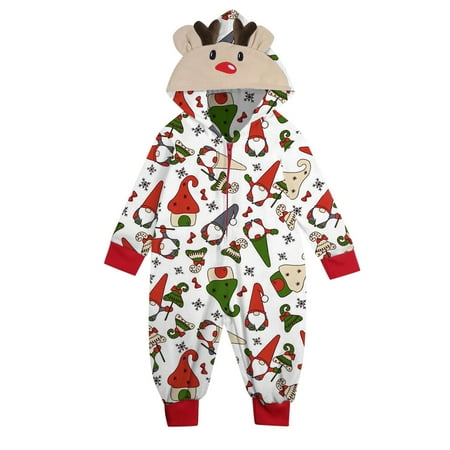 

Ukumplol Baby Bodysuit Christmas Pajamas for Kids Parent Child Baby Outfit Parent Child Warm Plaid Printed Home Wear Pajamas Baby Jumpsuit Romper Kids Christmas Pajamas White 24M