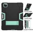 thumbnail image 5 of iPad Pro 11 inch 2nd Generation 2020 Shockproof Case with PET Screen Protector, Dteck Heavy Duty Anti-impact Rugged Hybrid 3 Layer Full Body Protection Case Built-in Kickstand, Black+Mint, 5 of 7