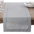 thumbnail image 1 of SARO  16 x 72 in. Rectangle Classic Hemstitch Border Table Runner  Grey, 1 of 1