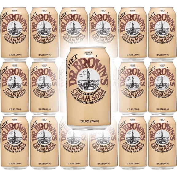 Dr. Brown's Diet Cream Soda, 12 oz. Can (Pack of 18)